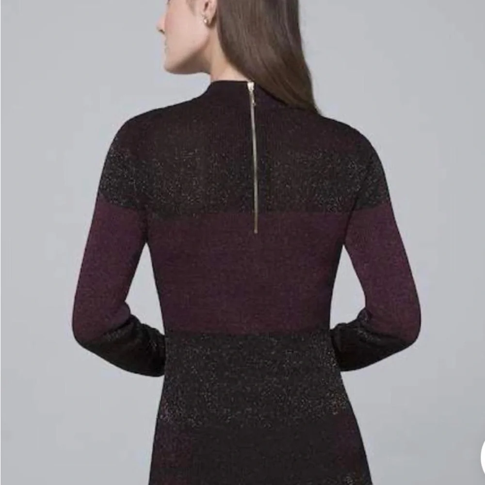 White House Black Market metallic colorblock sweater tunic - Picture 5 of 5